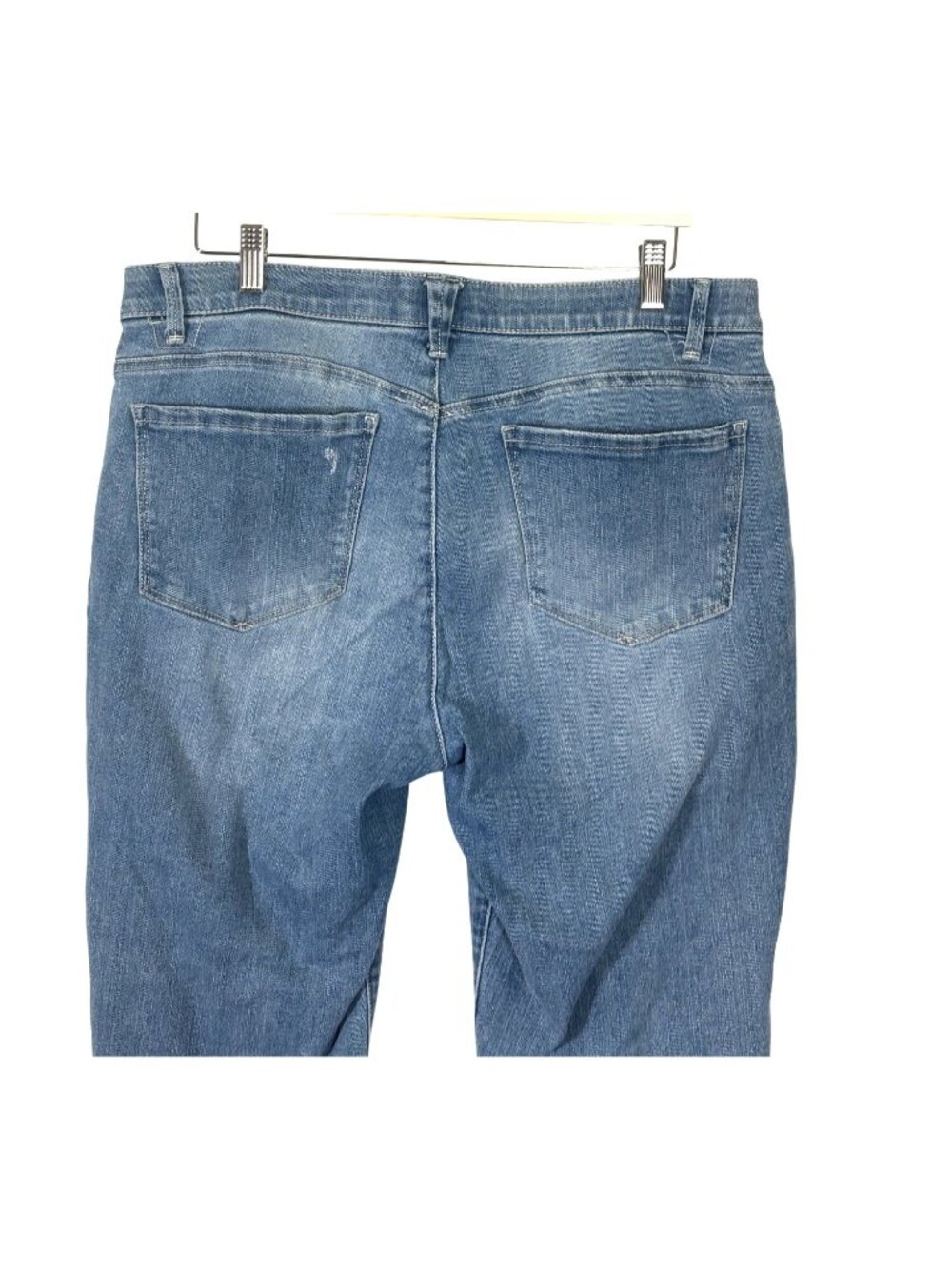 Democracy Ab Solution Distressed Crop Frayed Hem Jeans Size 14 - Picture 5 of 8